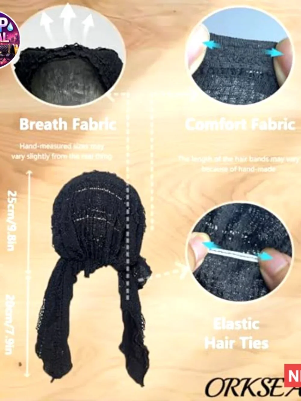 Soft Polyester Pre-Tied Chemo Head Scarf Turban for Women